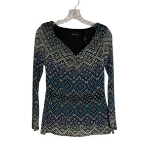 Vintage Y2K 90s Top Shirt S Green Blue Sheer Mesh Overlay Axcess Grunge Fairy